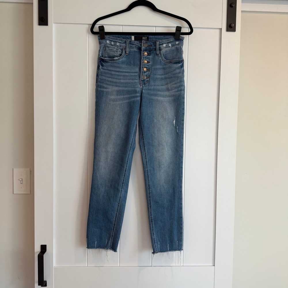 KUT FROM THE KLOTH Light Wash High‎ Rise Button Fly Fab Ab Mom Jeans Size 2